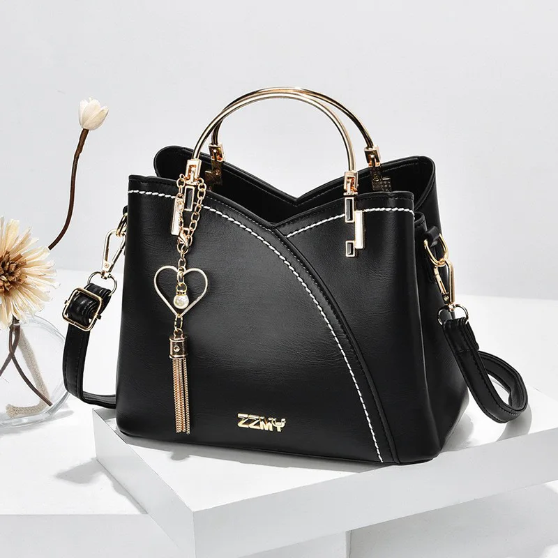 High quality Women's Bag Leather Handbag Korean Style Large Capacity Shoulder Crossbody Bag Fashion Ladies Leather Commuter Bag - Image 5