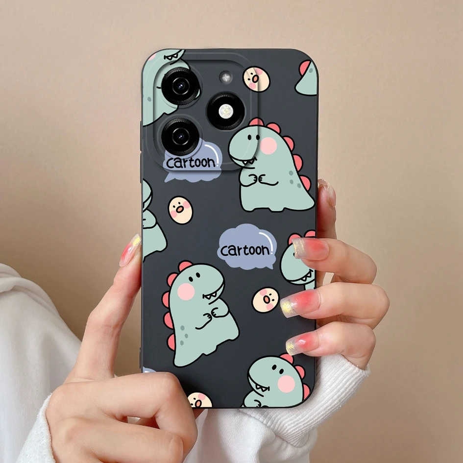 Cute Matte Cartoon Pattern Soft Silicone Back Cover Case