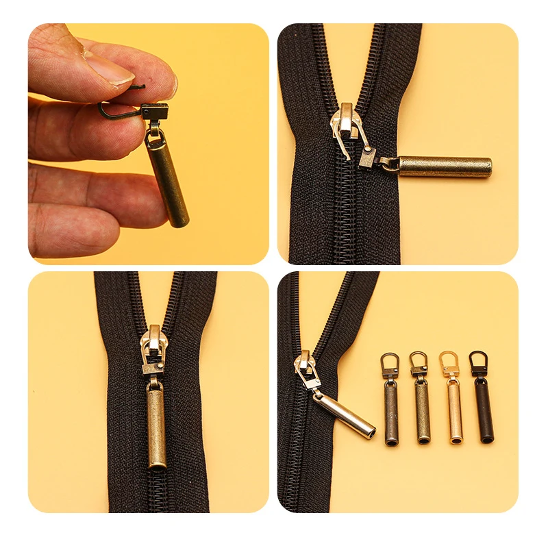 

Металлическая головка на молнии со съемным язычком, 5 шт.