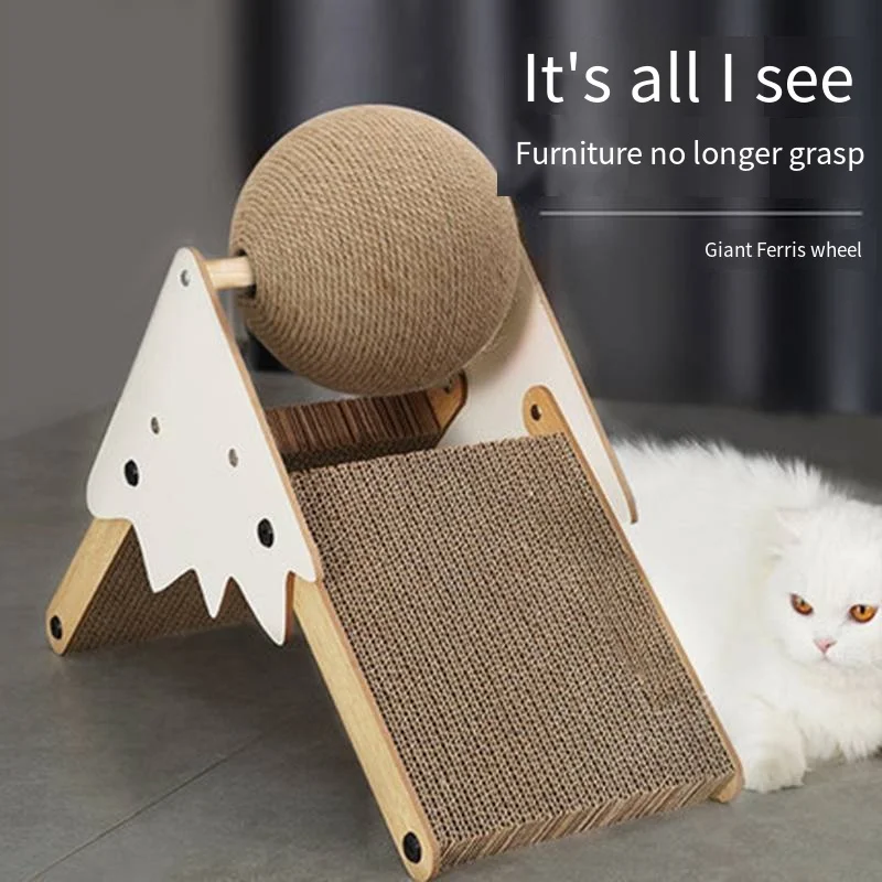 

New Cat Scratch Board Wear-Resistant Non-Chipping Vertical High Density Scratch Resistant Grinding Claw Ball Toy Pet Supplies JJ