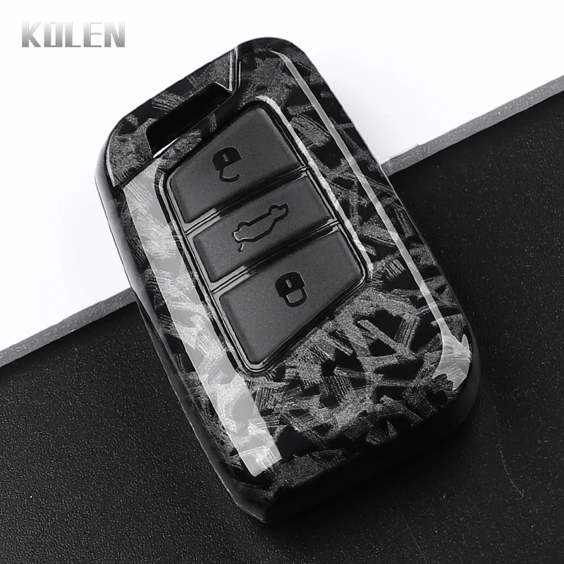 Carbon Fiber Style Car Key Case Cover