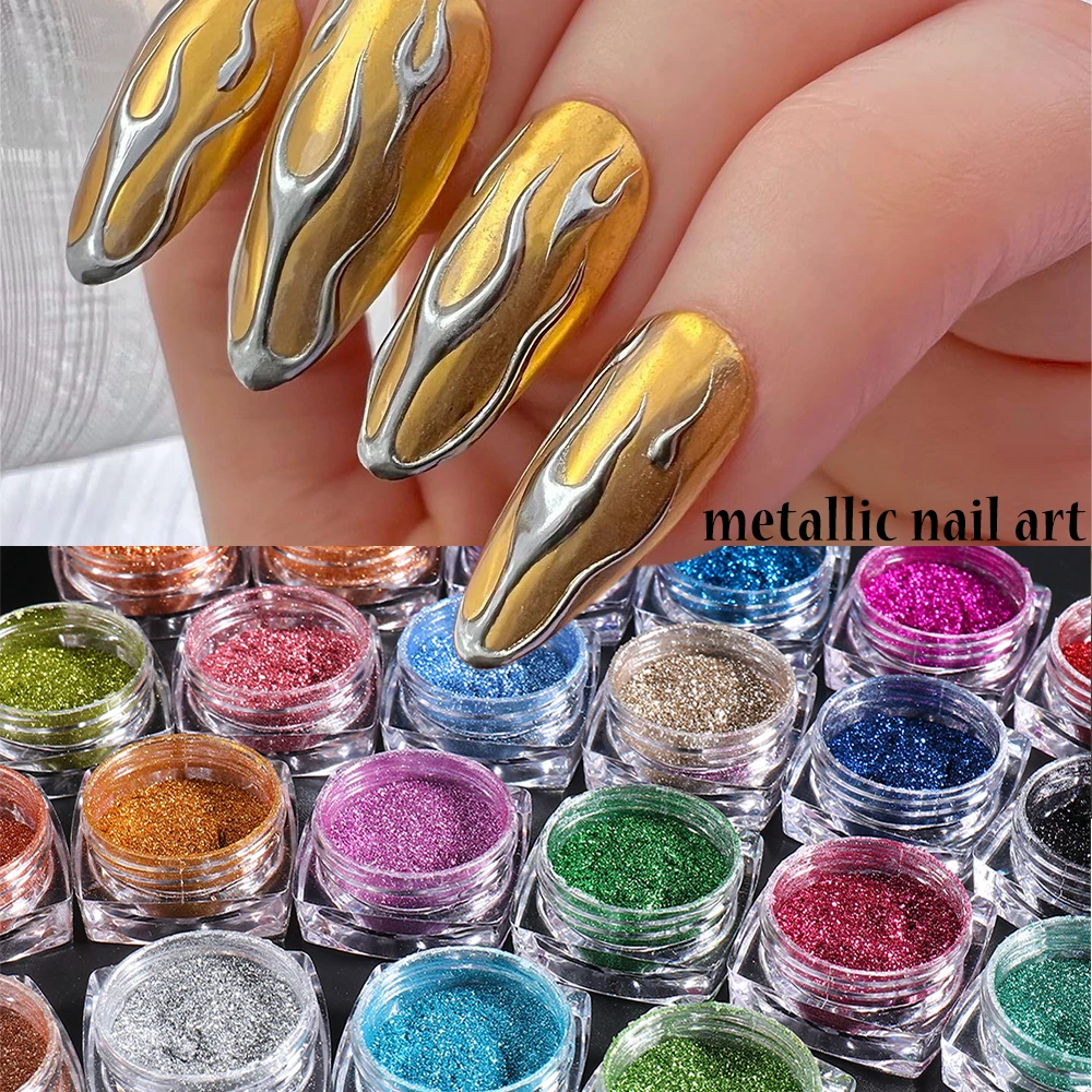 False Nails Metallic Chrome Nail Powder Set Y2K Magic Mirror Gold Silver  Decor Rubbing Glitter Pigment Flakes Manicure Accessories 231213 From  Ren04, $10.77 | DHgate.Com