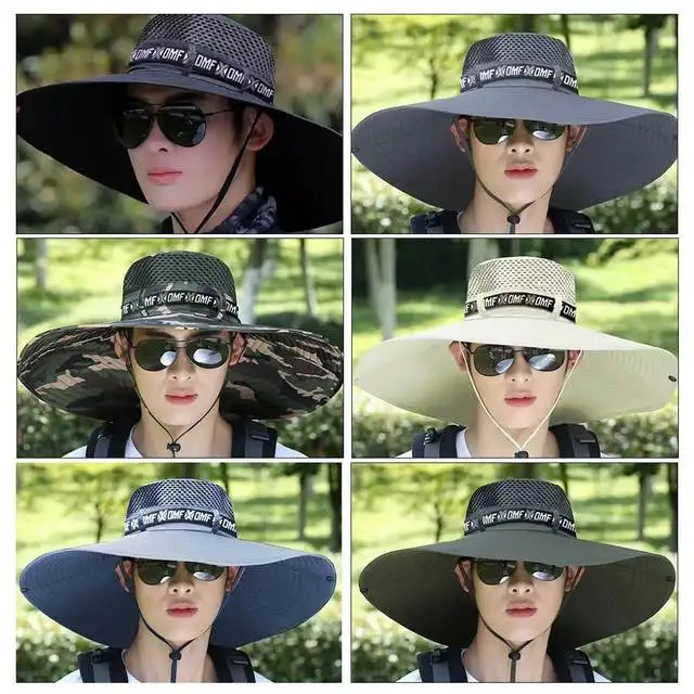 Description Picture 2 of itemSummer Large Sun Hat Men Women Breathable Fishing Caps Sun UV Protection Mesh Fisherman Hat Hiking Outdoor Beach Cap Wholesale