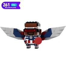 

Moc Avengersed Superhero Brickheadz Falcon Building Block Assembly Model Military Weapon Hero Character Kids Toy Gift