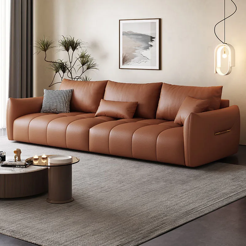 

Luxury Sofa Italian Style Leather Modern Living Room Fluffy Pillow Cushion Vintage Grande Sofas Industrial Meuble Home Furniture