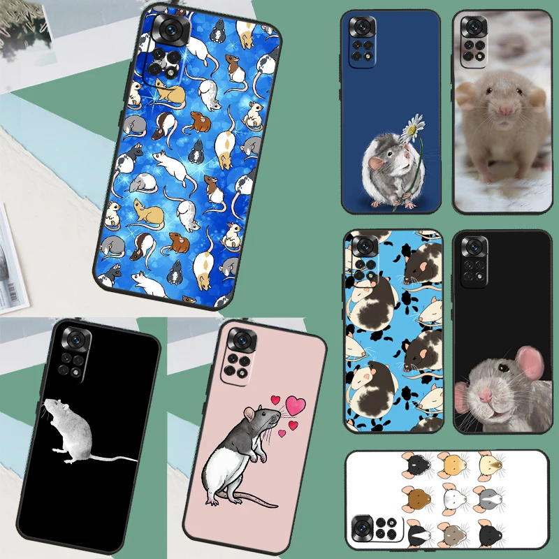 The Peeking Rat Cute Cartoon Funda Per Xiaomi Redmi 12C 9A 9C 9T 10A 10C Redmi Note 10 8 9 11 12 Pro 9S 10S 11S 12S Case
