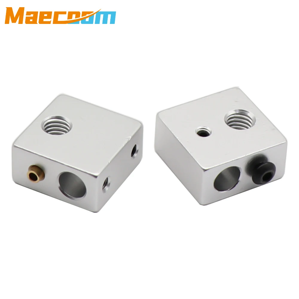 V5 Heater Block Aluminum Block V5 Silicone Sock 3D Printer Parts Fit J-Head Hotend Bowden Extruder to Thermistor Black Heater Block