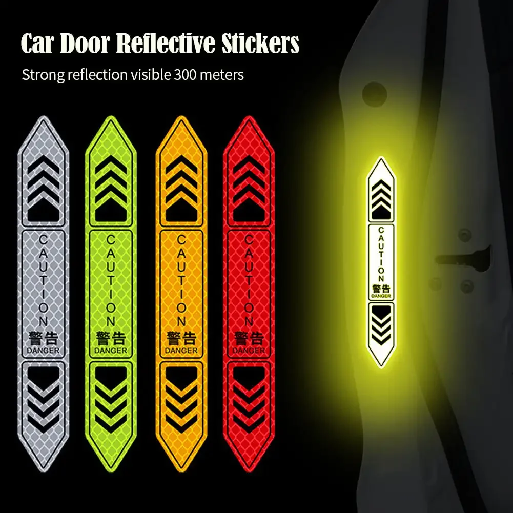 Reflective Car Sticker Car Reflector Sticker Reflective Stickers Reflective Sticker Car Door Stickers Reflective Car Door Sticker Safety Opening Warning Reflector Tape Decal Auto Car Accessories Exterior Interior