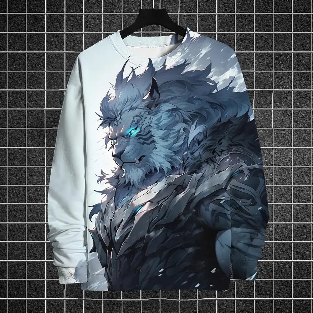 thumbnail image 1 of Sudadera con capucha de invierno para hombre, con estampado 3D de animales, tigre y león, para deportes al aire libre, suéter cálido, moda urbana, hip hop, camisetas casuales para hombre, 1 of 5