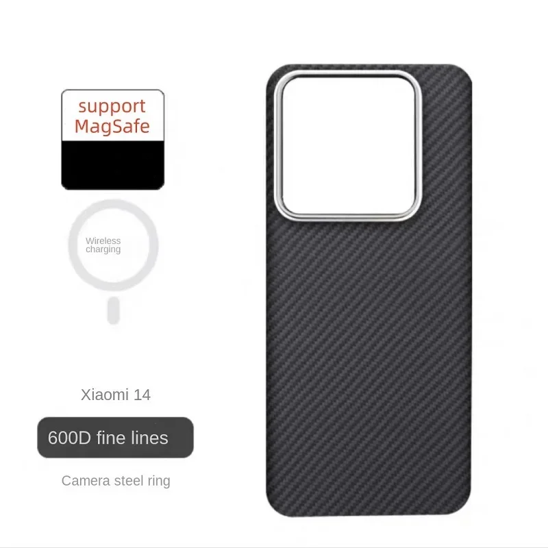 

Applicable Xiaomi 14 Pro Kevlar mobile phone case Xiaomi 14 aramid fiber back cover carbon fiber protective cover