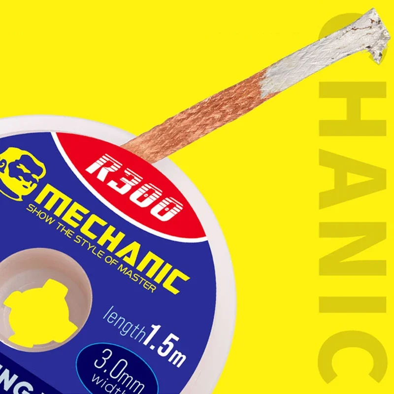 Desoldering Braid Mechanic R300 Desoldering Braid Welding Solder Remover Wick Wire 1.5M Suction Tin Welding wick Lead Cord Flux BGA Repair Tools