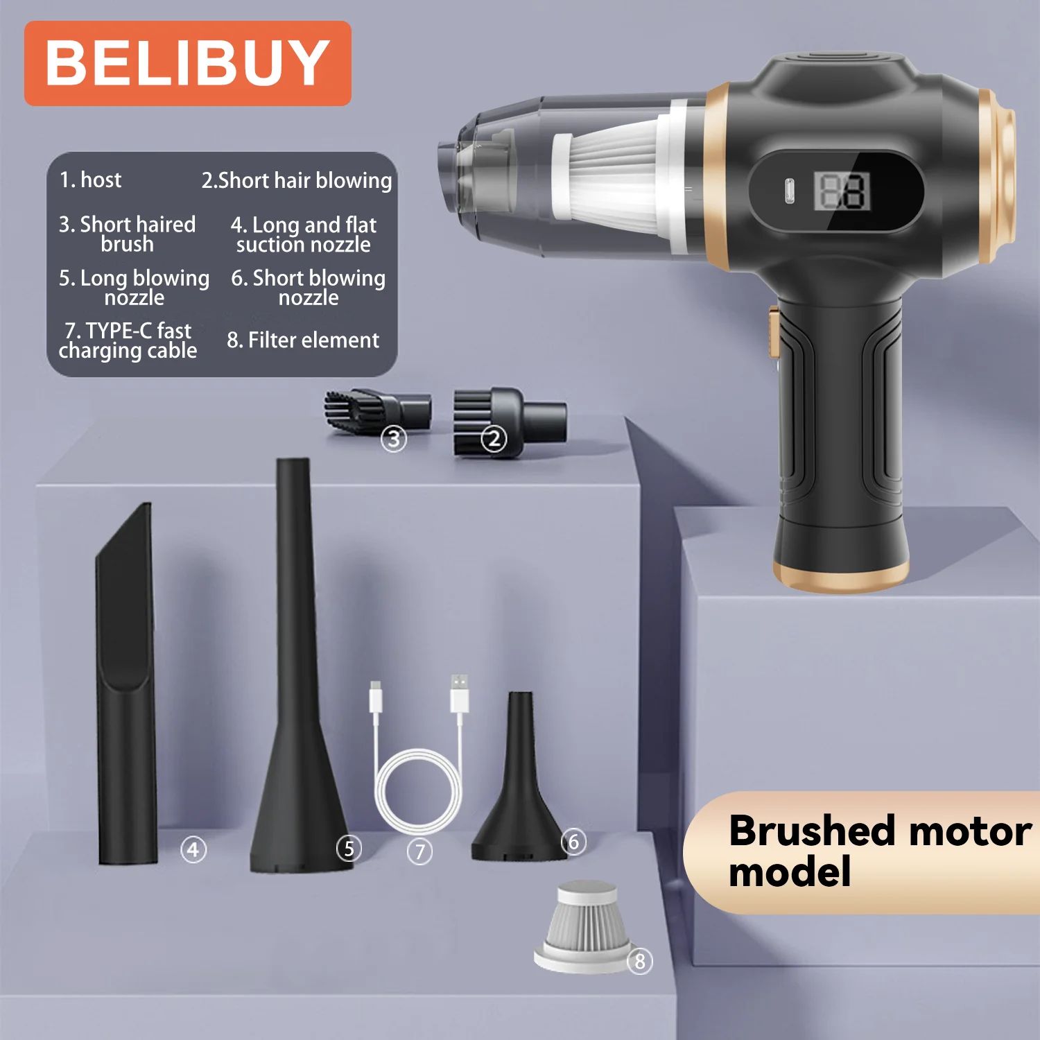 BELIBUY home appliance car vacuum cleaner high power strong suction carpet cleaner machine Portable vacuum