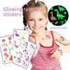 15 Sheets Carton Lumious Tatoo Kids Play Temporary Tatoo Sticker for Childrens Body Art Mermaid Sticker Glow Paste on Face Arm 5