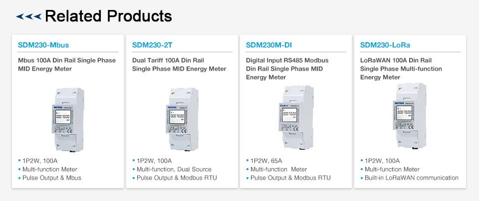 EASTRON SDM230 MID Single Phase Energy Meter, 230V, RS485 Modbus, Pulse ...