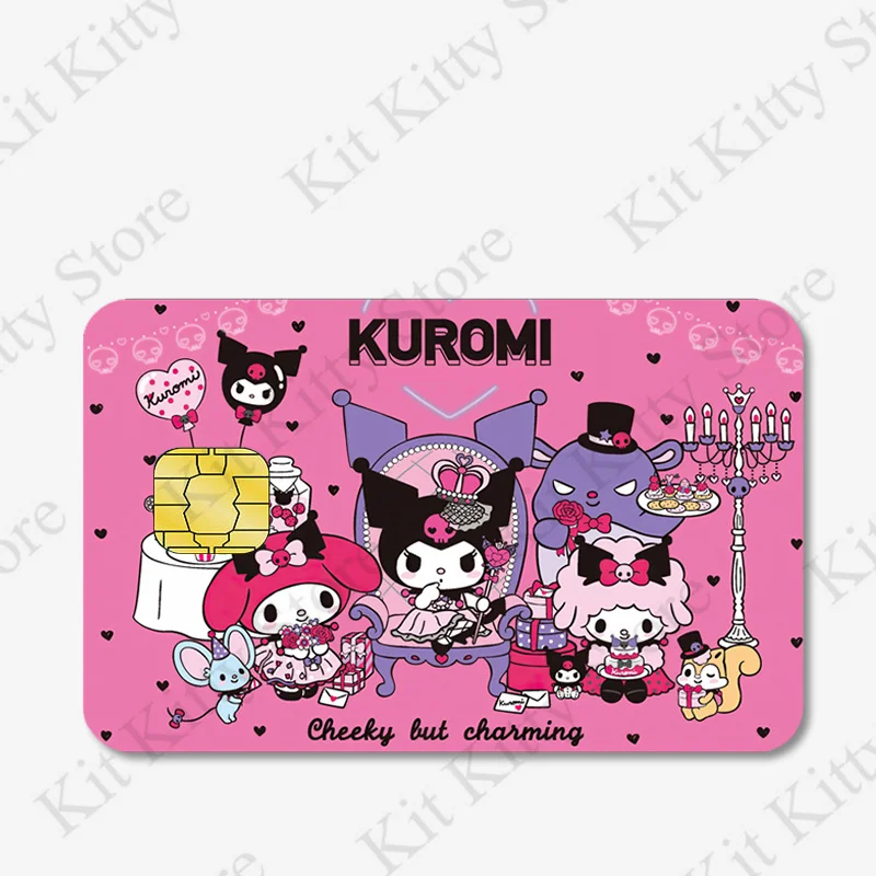 thumbnail image 1 of Sanrios Anime tarjeta pegatina cubierta Kuromi Hello Kittys película de dibujos animados funda de piel para tarjeta de débito de crédito pegatinas impermeables Diy calcomanía, 1 of 5
