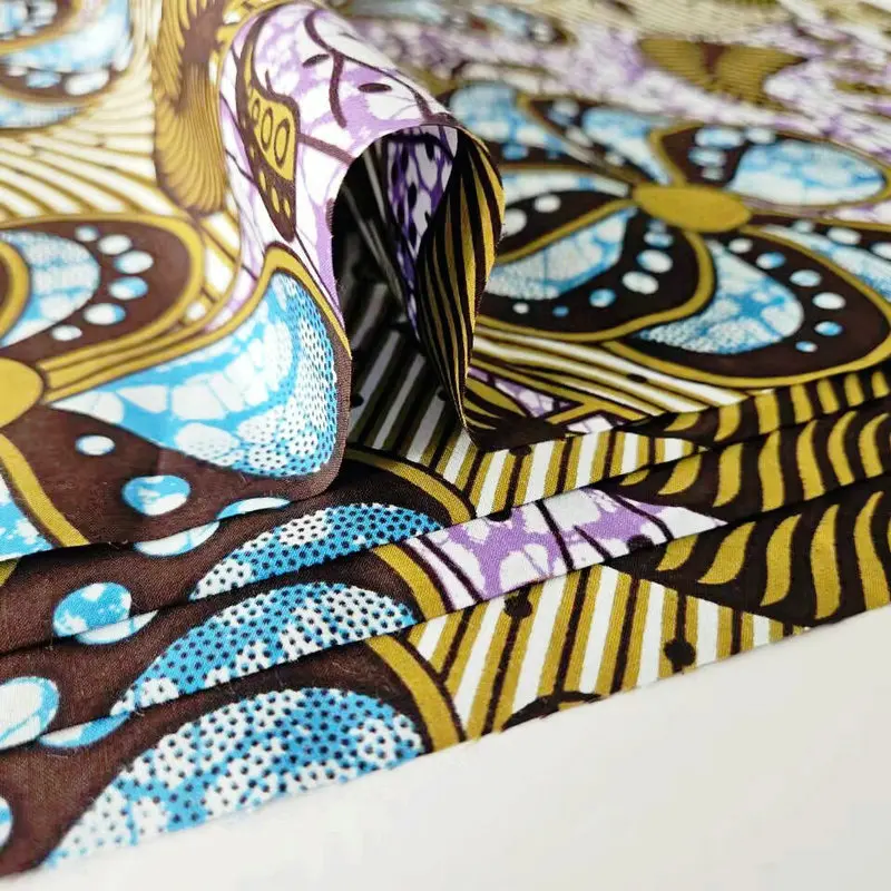 Item I3-4 100% cotton wax printed fabric