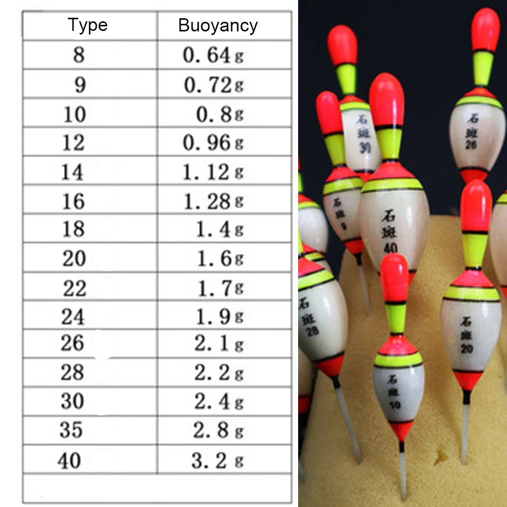 Flotteur bâton de pêche mixte tailles couleurs flottabilité variable accessoires