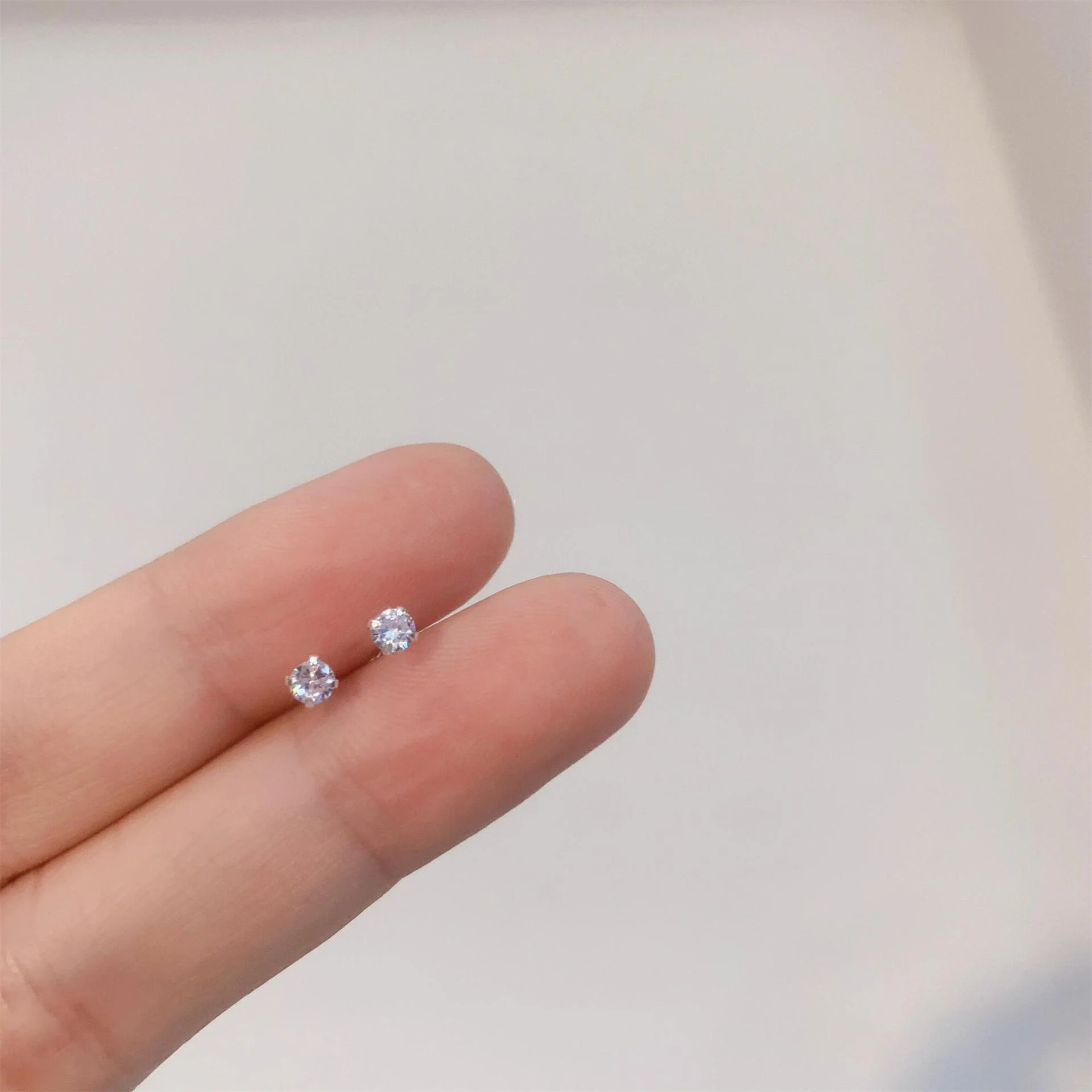 Trendy Mini Rhinestones Stud Earrings for Women Girls Maintain Ear Holes  Jewelry Cute Round Geometry Small Earrings Accessories 3