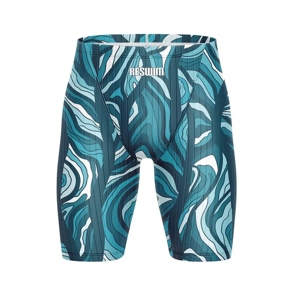 Summer Men's Jammer Swimsuit Training Swim Shorts Beach Trunks Swimming Pants Swimwear Jammers Sports Surf Shorts Tight Trunks