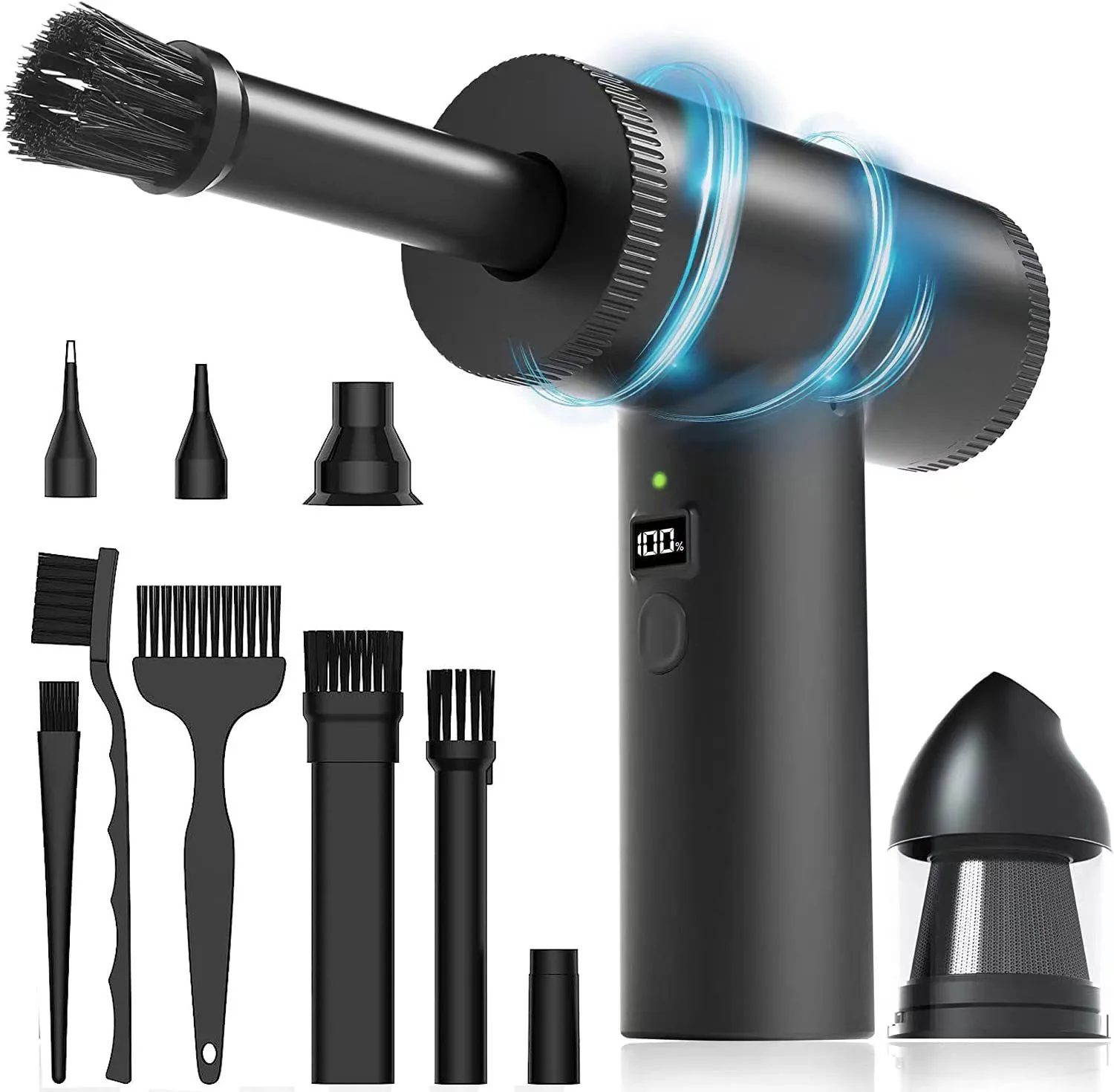 Portátil sem Escova de ar Comprimido Espanador em Air Blower Aspirador Ventilador sem Fio para Teclado Mesa do Computador