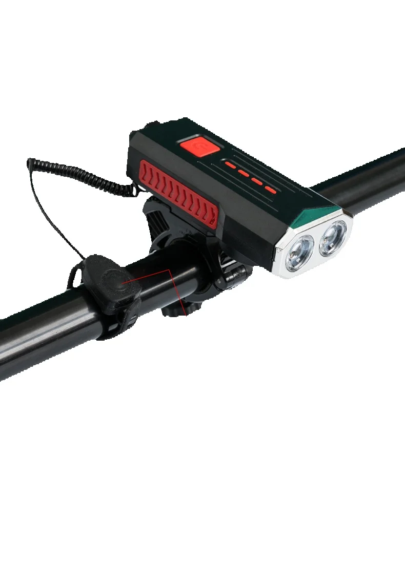 Bicycle mountain bike USb charging with horn power display headlight riding flashlight equipment_voghion.com