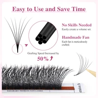 NAGARAKU Extensions de cils pré-faits à base pointue Mega Volume 1200 bouquets 4