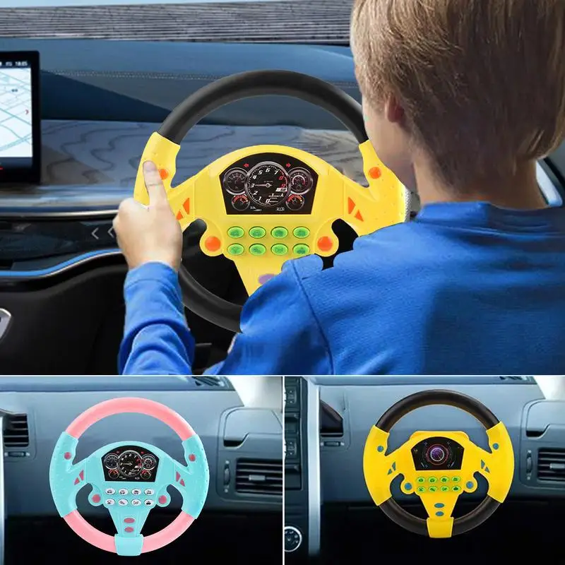 

Eletric Simulation Steering Wheel Toy with Light Sound Baby Kids Musical Educational Copilot Stroller Steering Wheel Vocal Toys