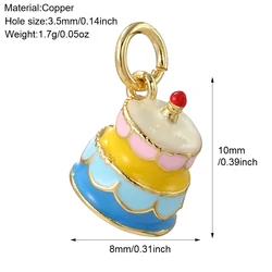 Gold Color Copper Cake Ice Cream Charms for DIY Jewelry Making Supplies - Earrings, Necklaces, and Bracelets Accessories (AC24004G28)