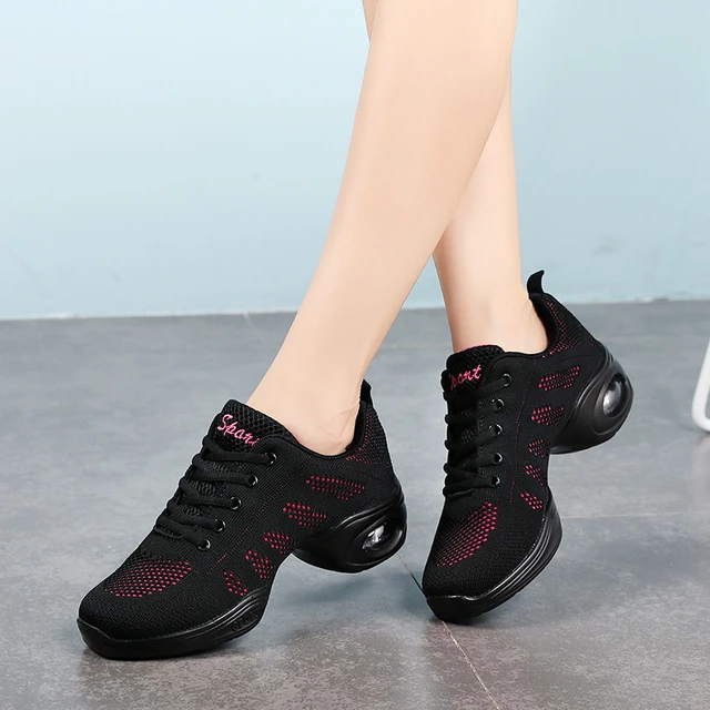 Zapatos de baile cuadrados para mujer, calzado de baile deportivo de malla  para adultos, de tacón medio, suave, para primavera y otoño, nuevo estilo -  AliExpress
