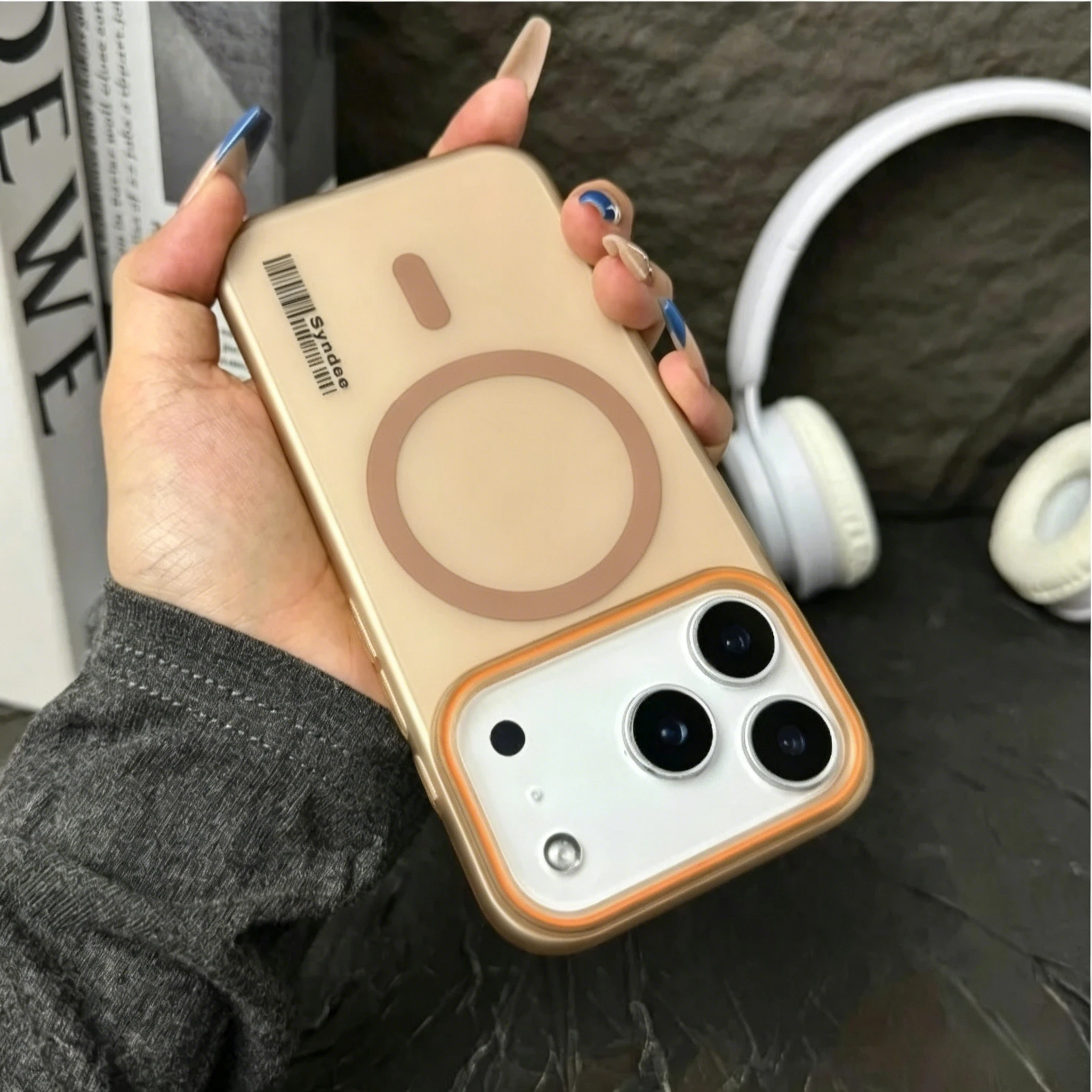 MagSafe Compatible Matte Hard PC Shockproof Phone Case with Wireless Charging and Bumper Protection