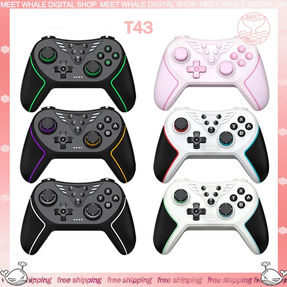 New T43 Bluetooth Wireless Game Controller With Hall Joystick Macro Programming Wakes Up Tactile Computer Game Controller Gifts