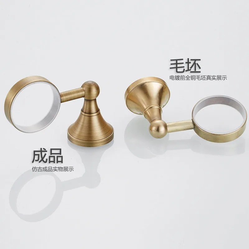 Brass bronze bathroom hardware pendant antique color single cup holder bathroom gargle cup accessories