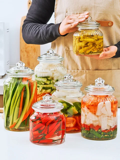 Nordic Sealed Glass Jar Candy Pickle Bottle with Lid Transparent  Moisture-proof Tea Jar Food Storage Container Kitchen Utensils - AliExpress