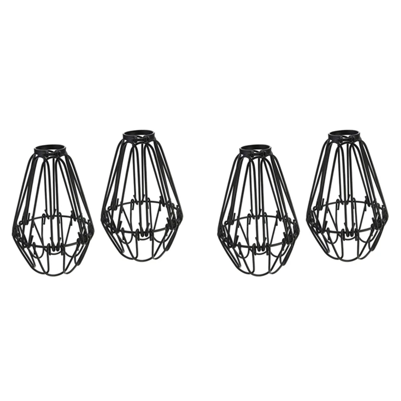 

Retail Adjustable Wire Cage Lampshade, 4 Pack Metal Bird Cage Bulb Guard Island Pendant Lighting Fixture Drop Lamp Holder