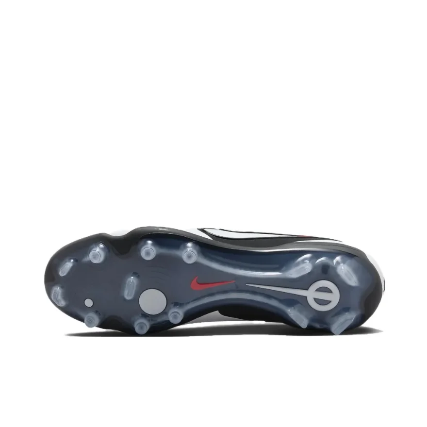 NIKE Tiempo Legend 10 Elite FG Men's Soccer Cleats Anti slip and Wear-resistant Natural Turf White Red and Black Colorways