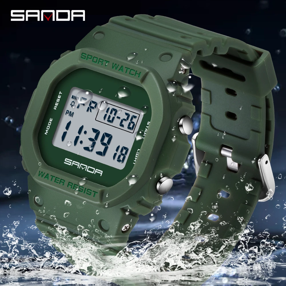

SANDA 2107 водонепроницаемые светящиеся цифровые часы Военные Спортивные мужские наручные часы мужские часы Relogio Masculino relojes para hombre