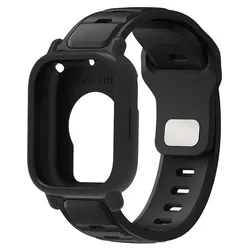 Silicone Sports Wristband and Protective Case for Redmi Watch 5 Active (Black - B)
