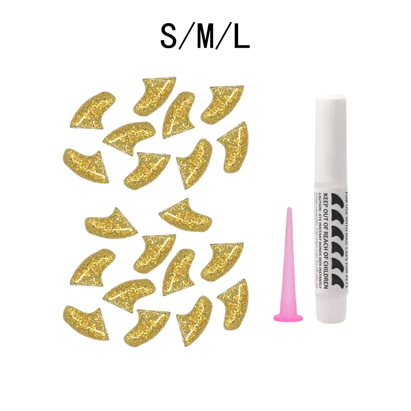 20개 고양이 네일캡, 애완동물 네일캡 용품, 유용하고 간편하게 사용 가능