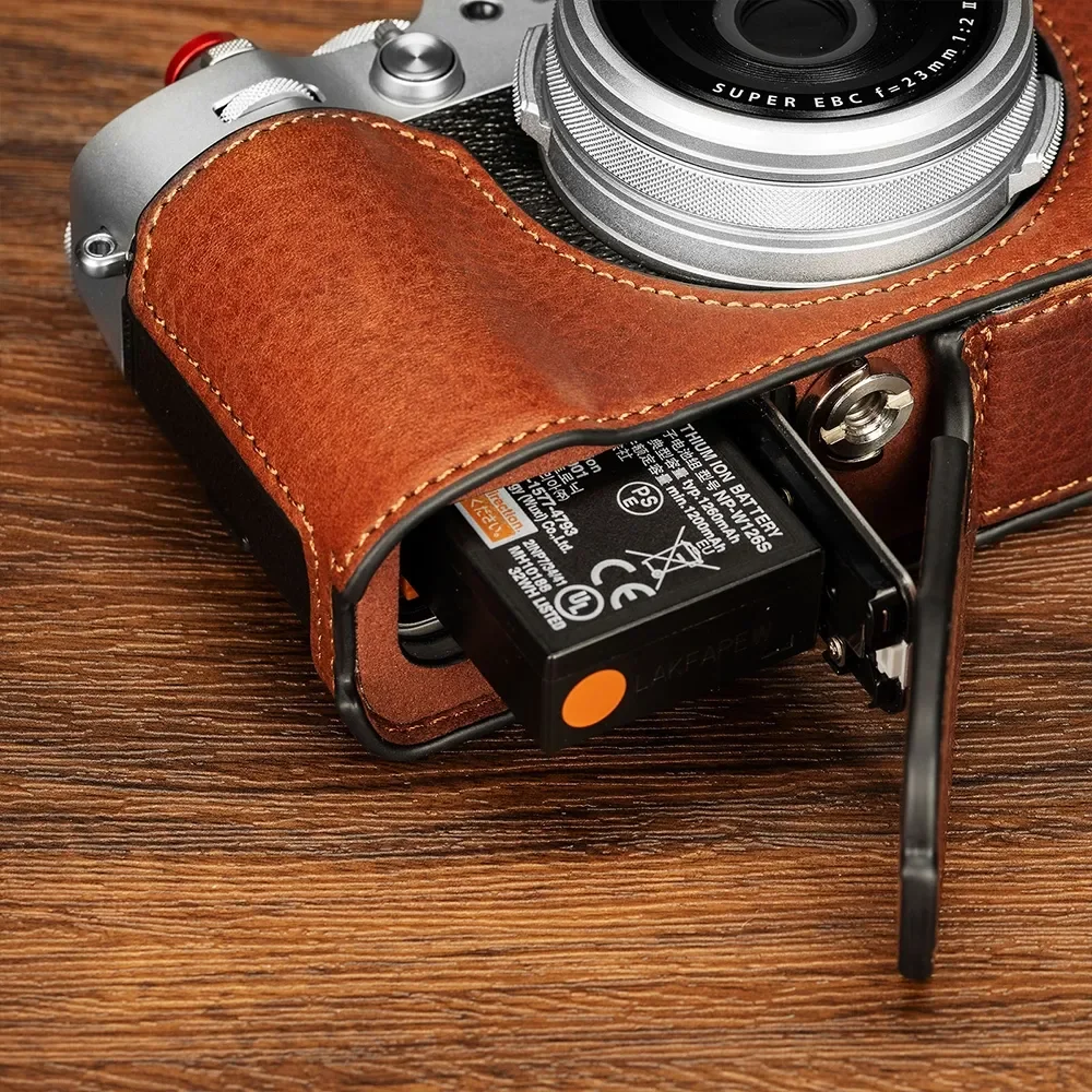 Smallrig-革製カメラバッグ,fjifilm x100vi用ハーフケース,レトロ
