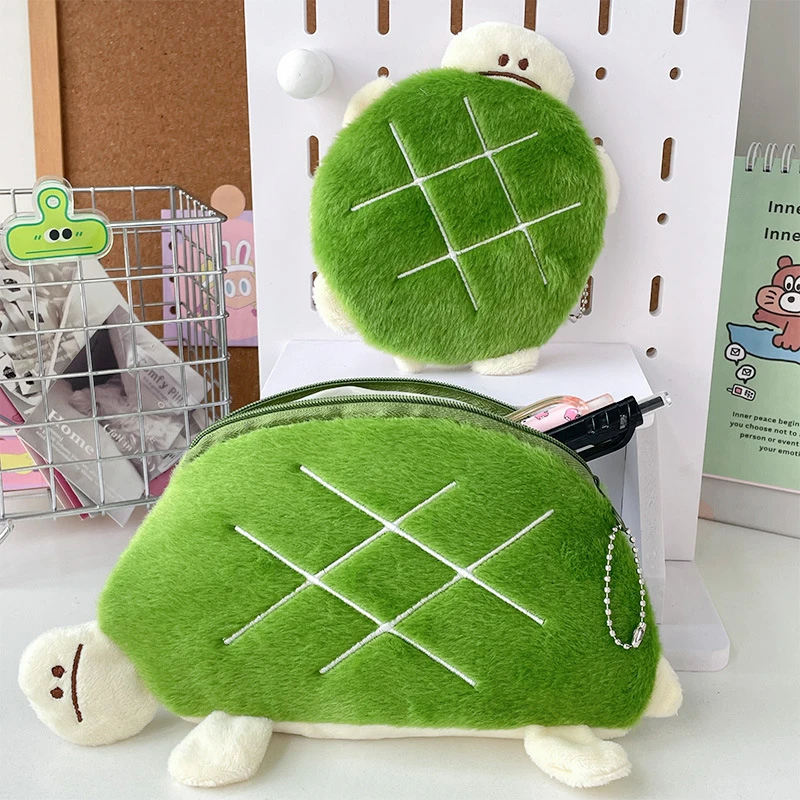 Cartoon Cute Turtle Pencil Bag Large Capacity Pencil Case Creative Coin Purse School Supplies Multifunctional Storage Bag