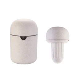 Premium Mini Manual Fruit Juicer with Non-Slip Reamer and Citrus Lid (Beige)