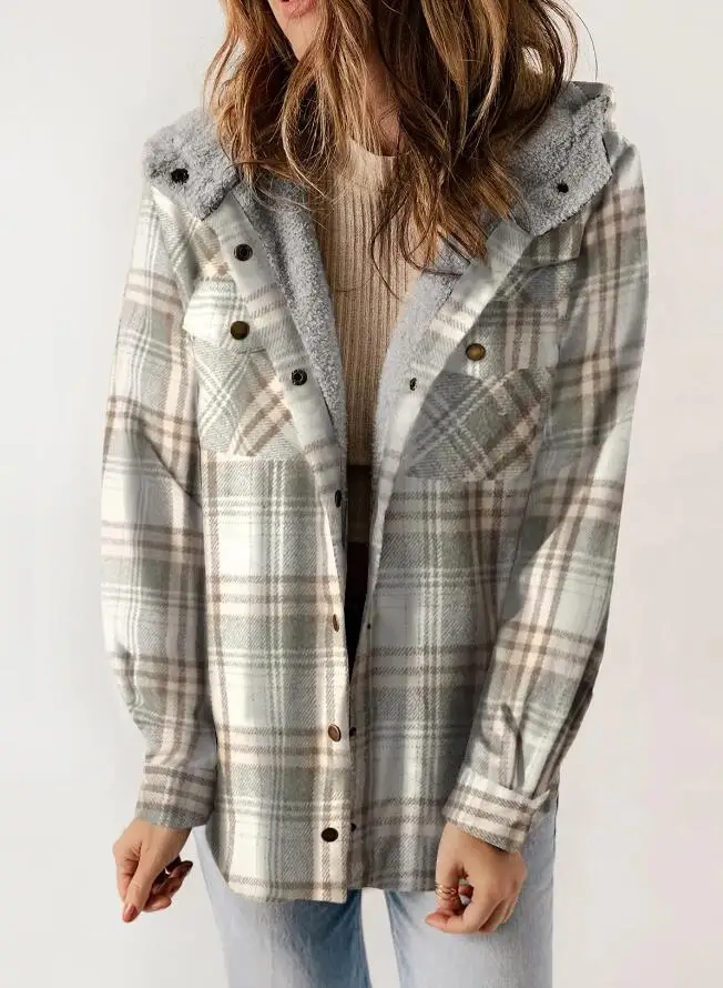 Supplier photo of The Plaid Sherpa-Lined Shacket