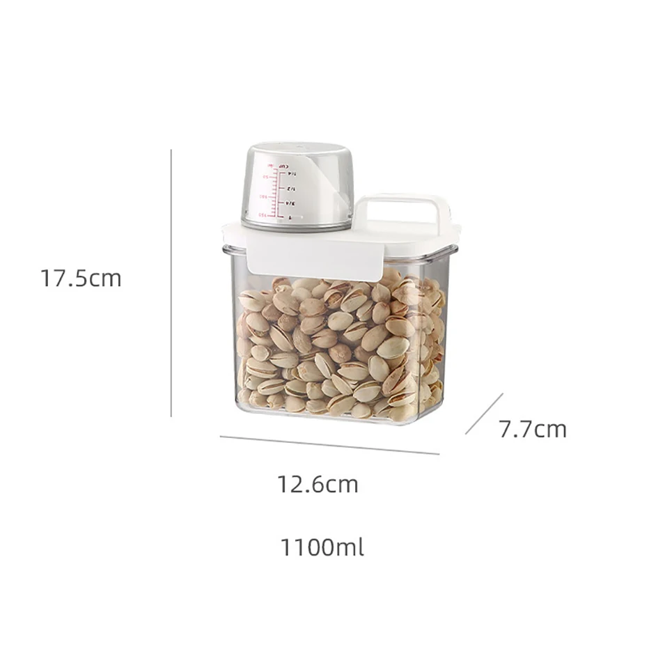 Portable Plastic Food Storage Box,guigu Seal Grain Tank,clear Cereal Storage  Containers With Lids, Large Kitchen Storage Containers - Temu