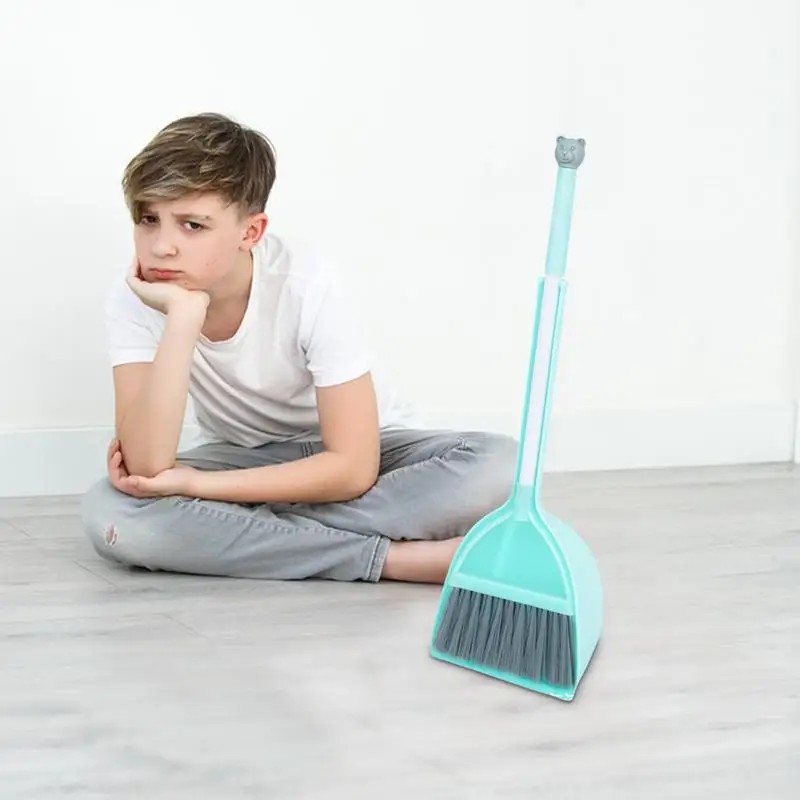 Broom And Dustpan Housekeeping Pretend Play Set Children Cleaning Tool For Boy Girl Toddler Play Toys