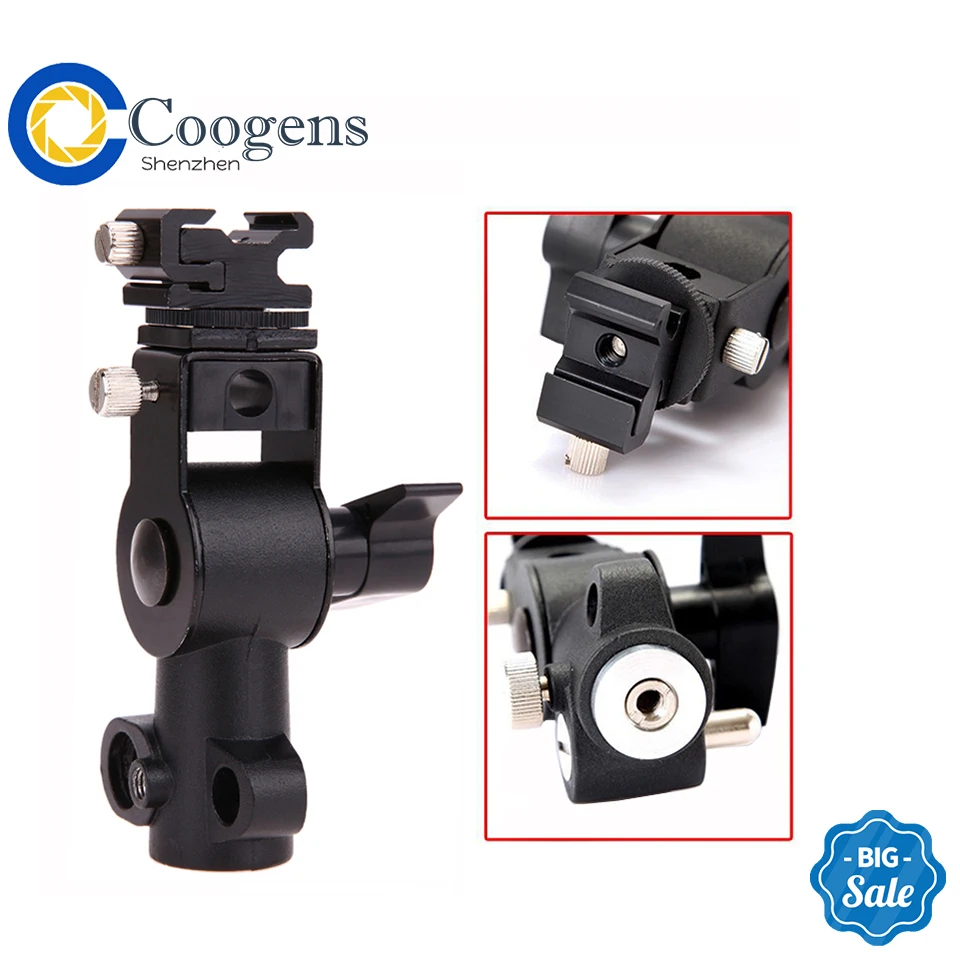 

Type D Flash Hot Shoe Umbrella Holder Mount Bracket 1/4 "to 3/8" Screw Adapter for Camera Flash Speedlite LED light Light stand