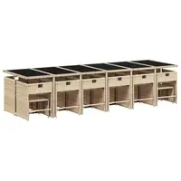 Beige & Black Patio Dining Set for 16 – Large Outdoor Gathering Furniture - Image 4