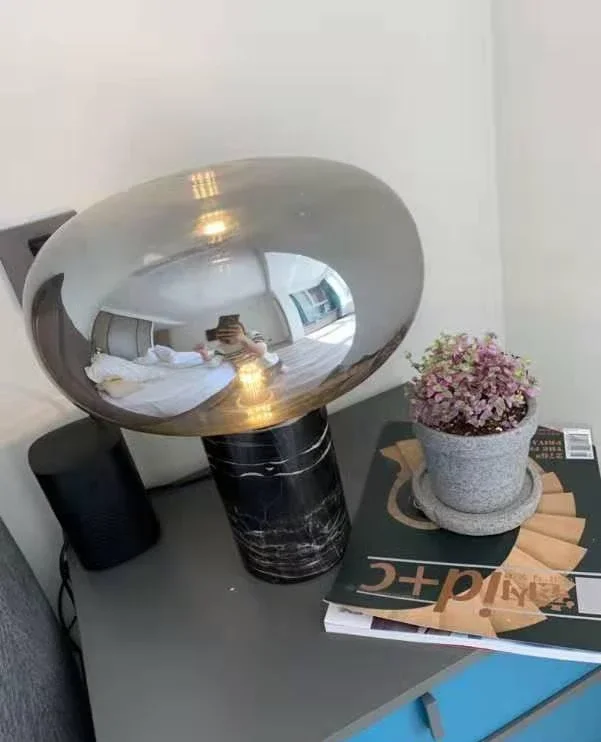 Description Picture 3 of itemPostmodern Minimalis Table Lamps Luxury Glass Ball Lampshade Marble Luminaria Bedroom Parlor Study Home Decoration Light Fixture