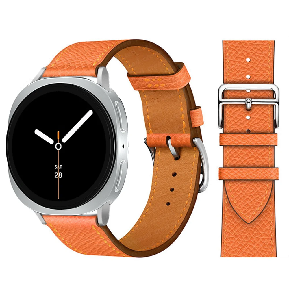 Premium Synthetic Leather Strap for Smartwatch - Elegant Bracelet with Connector