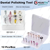 12 Pcs/Box Dental Polishing Set Silicone and Brush Grinding Head Mixed Polishing Set For Low Speed Handpiece Dentistry Tools