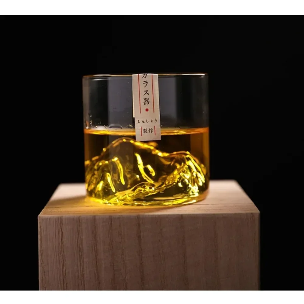 Japanese Mountain Whiskey Glass Crystal Glass Round Transparent Crystal Glass Bar Party Drinkware High Appearance Water Cup